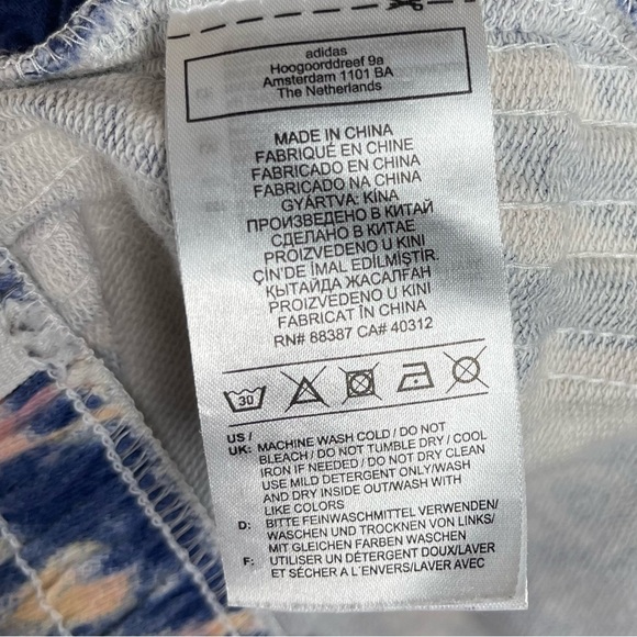 adidas Originals Small 3 stripe French terry shorts tie dye sporty casual - Picture 9 of 14